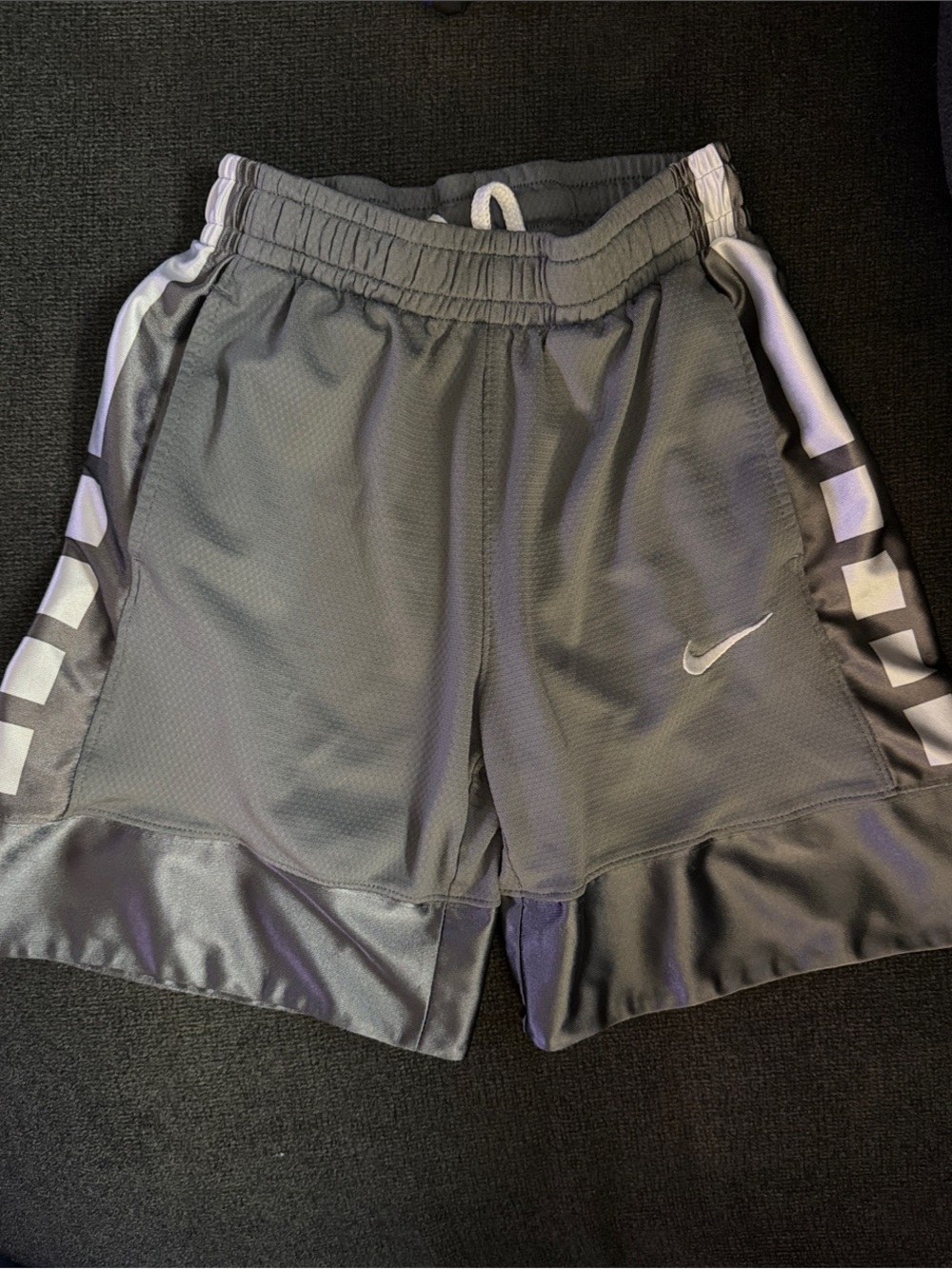 Nike Gray Athletic Shorts with White Side Accents